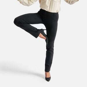 Betabrand Dress Pant‎ Yoga Pants Black Straight Leg Medium Petite